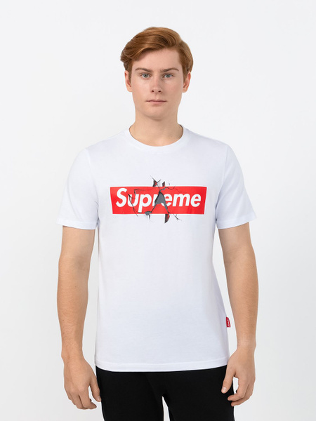 Футболка Supreme, размер 54, цвет белый, хлопок 100% - купить по ...