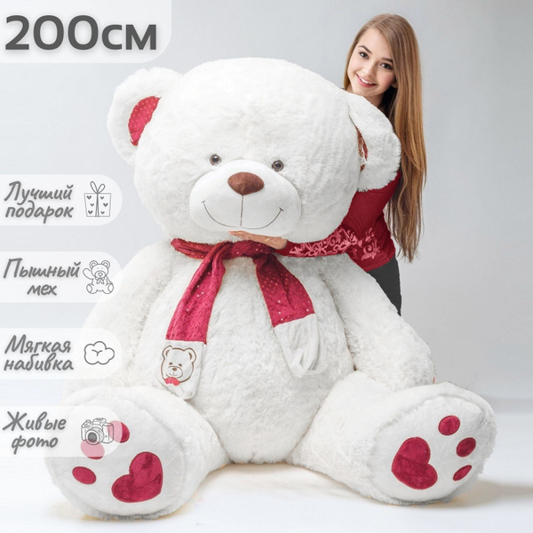 Плюшевая мягкая игрушка мишка, медведь Кельвин 200 см - купить с ...