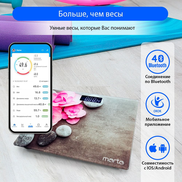 Напольные весы Marta MT-SC1696, розовый, серый купить по низкой цене с ...