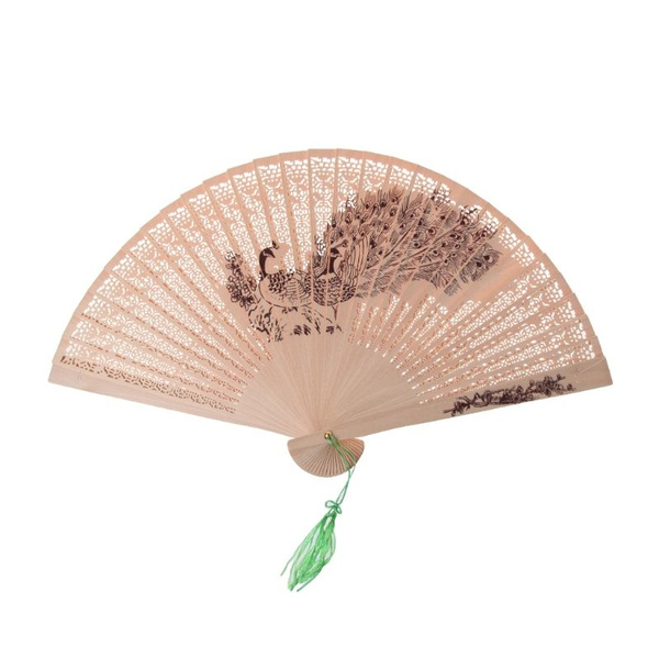 Ароматный ручной веер из сандалового дерева, вырезанный из ...