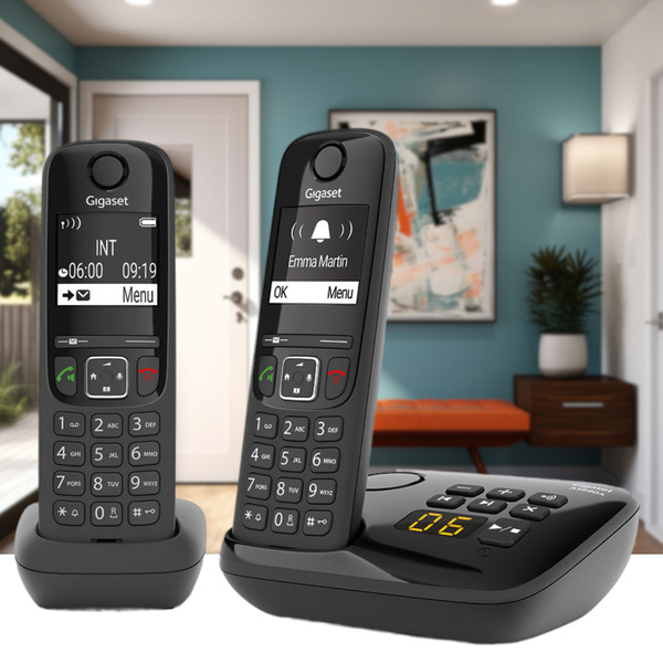 Радиотелефон DECT c автоответчиком и двумя трубками Gigaset AS690A DUO ...