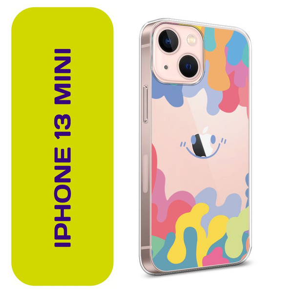 Чехол на Айфон 13 mini / Apple iPhone 13 mini с принтом "Среди красок ...