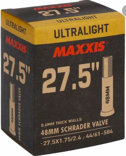Камера велосипедная MAXXIS ULTRALIGHT 27.5X1.75/2.4 (44/61-584) 0.6 ...