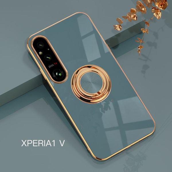 Гальванический чехол для Sony Xperia 1 V с Кольцо Держатель ( Сони ...