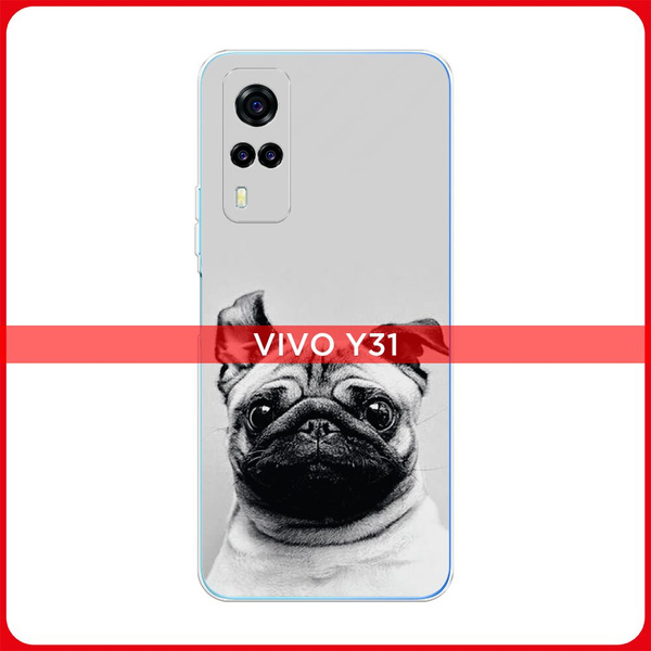 Силиконовый чехол на Vivo Y31/Y53s 4G / Виво Y31/Y53s 4G Ушастый мопс ...