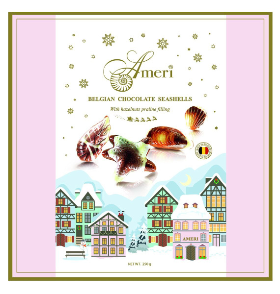 Конфеты шоколадные Ameri ракушки с начинкой пралине, 250 гр - купить с ...