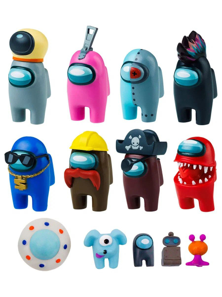Фигурки из игры Амонг ас (Among Us), Герой-предатель, набор 8 штук, с ...