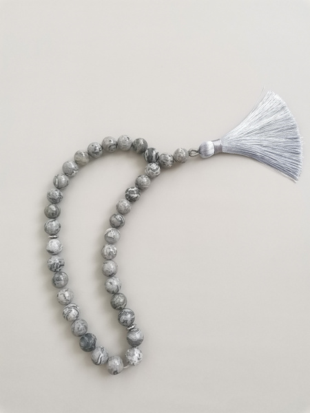 Четки из натурального камня Серая Яшма 33 бусины. Тасбих. - купить с ...