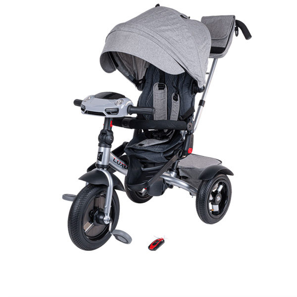 Велосипед коляска трехколесный с ручкой Tech Team Luxury gray/серый ...