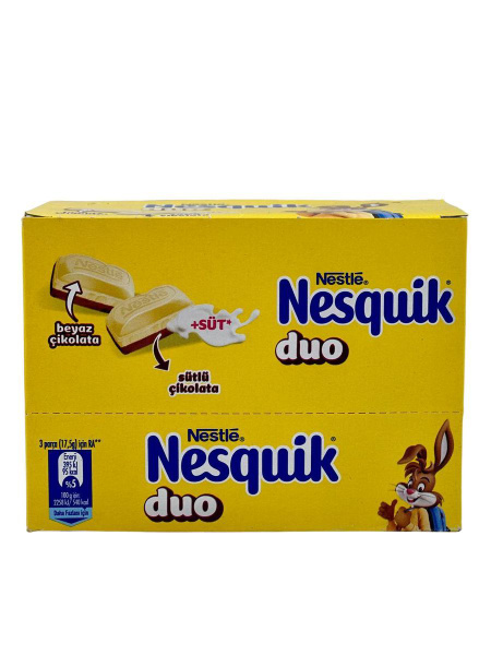 Плиточный шоколад Nesquik Duo, Шоколад Несквик Дуо, 6 шт х 70гр, Турция ...
