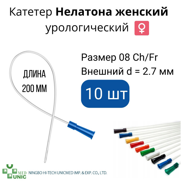 Катетер Нелатона женский урологический 8 CH/Fr 10 шт - купить с ...
