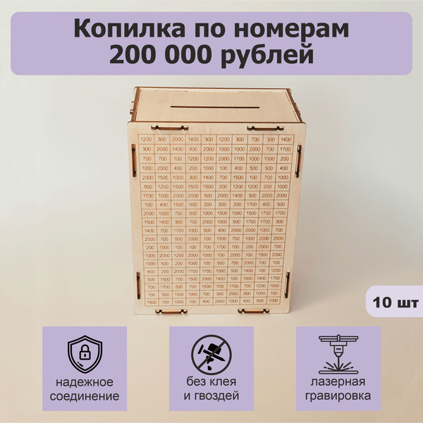 Копилка для денег "200 000 руб" Копилка-раскраска, 15х20 см - купить по ...