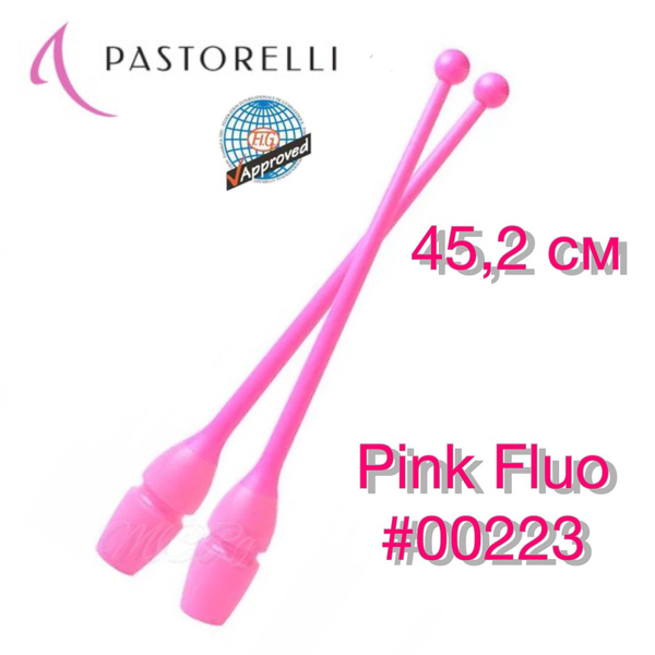 Булавы PASTORELLI для художественной гимнастики 45,2 см Розовые (FLUO ...