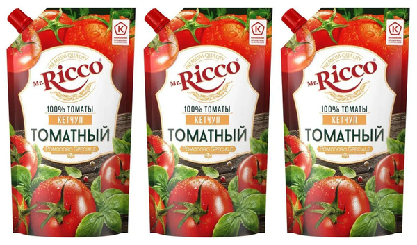 Кетчуп Mr.Ricco Pomodoro Speciale томатный, 3 уп. по 350 гр. - купить с ...