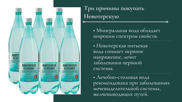 Новотерская Вода Минеральная Газированная 1500мл. 1шт - купить с ...