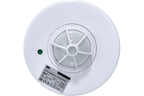 Датчик движения IEK ДД 024 1100Вт 360град 6м IP33 белый LDD11-024-1100 ...