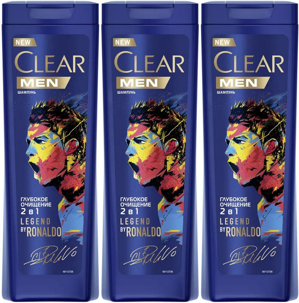 шампунь Clear men Глубокое очищение 2 в 1, 400 мл х 3 шт. - купить с ...