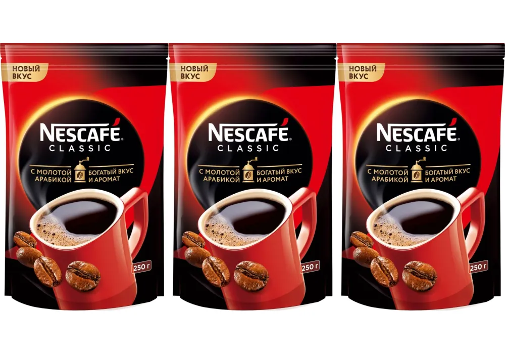 Упаковка кофе нескафе. Нескафе Классик в пакете 250г. Кофе растворимый Nescafe Classic. Кофе Нескафе 250г. Нескафе кофе растворимый 250г.