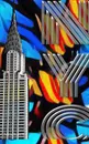Iconic Chrysler Building New York City Sir Michael Huhn pop art Drawing Journal - Sir Michael Huhn, Michael Huhn