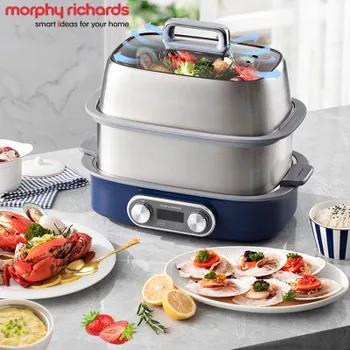 Morphy Richards Пароварка электрическая MR1168-ET2, серебристый, синий