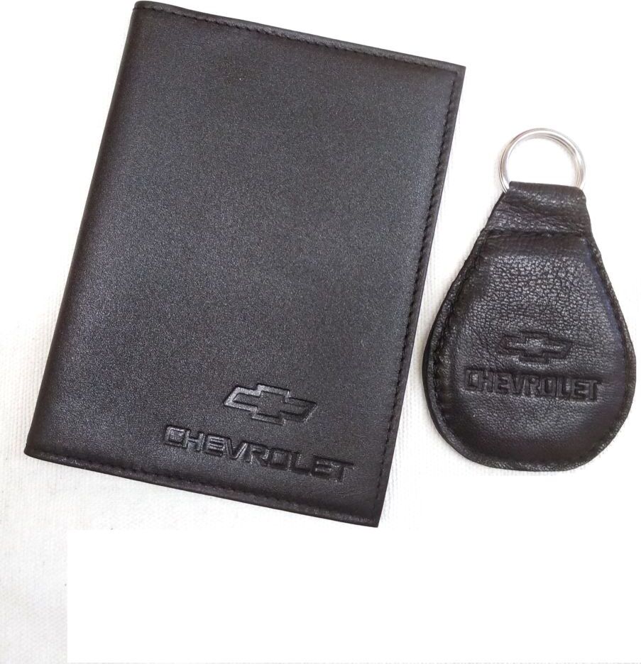 фото Обложка для автодокументов Auto Premium Chevrolet + Брелок, 27453, черный, 9,5 х 13 см
