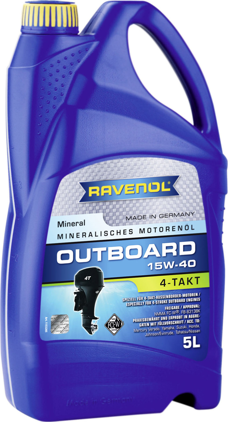 фото Моторное масло для 4-T лодочных моторов RAVENOL Outboardoel 4T SAE 15W-40 (5л) new