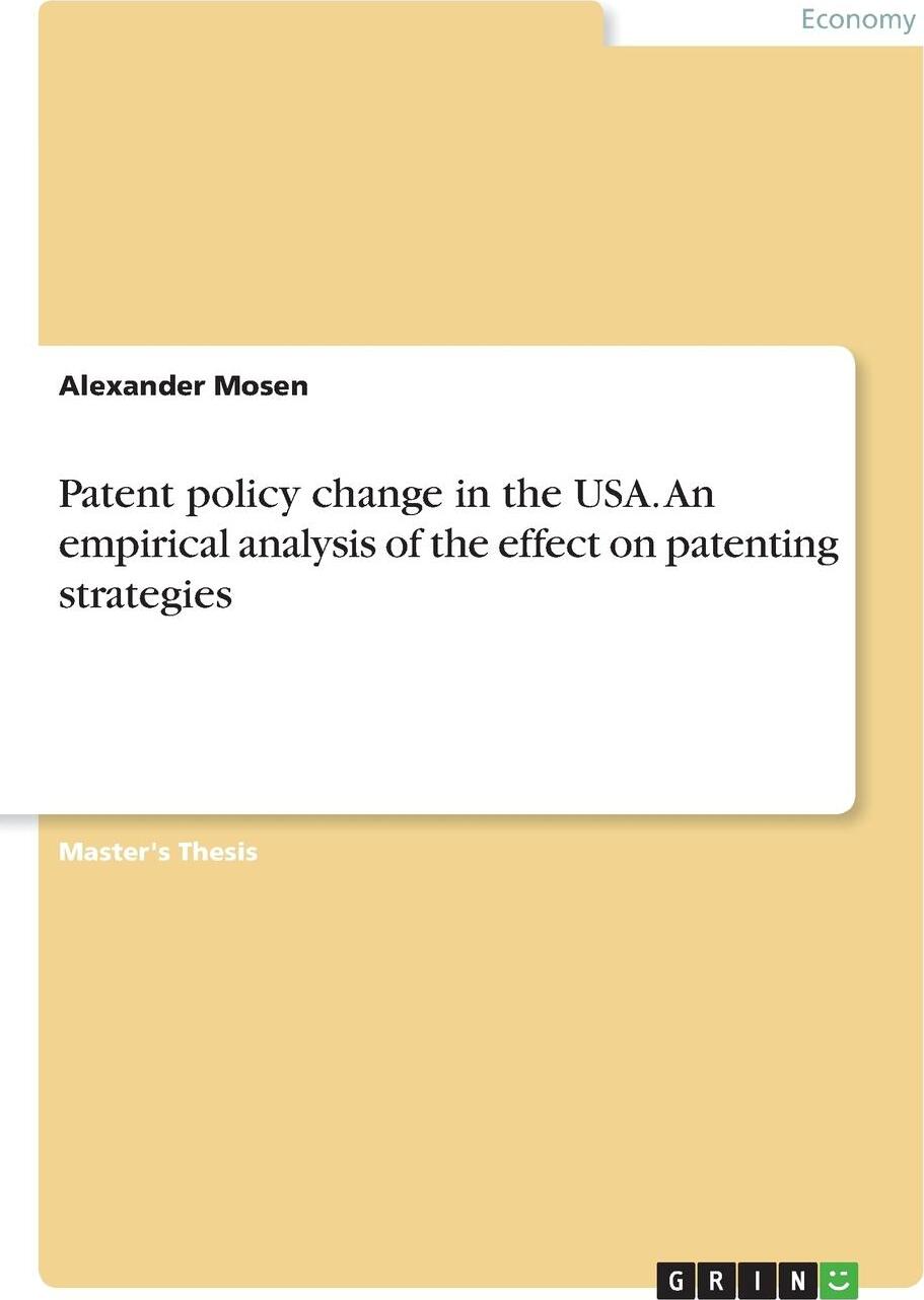 фото Patent policy change in the USA. An empirical analysis of the effect on patenting strategies