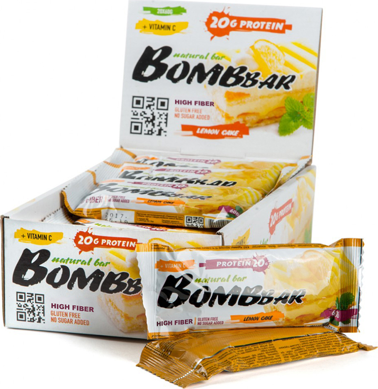 Батончик протеиновый Bombbar лимонный