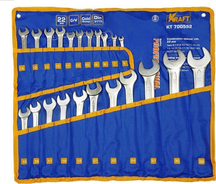 Набор комбинированных гаечных ключей Kraft