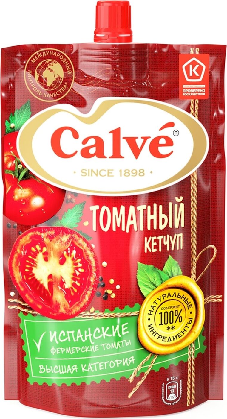 Характеристики Кетчуп Calve Томатный, 350 г, подробное описание товара ...