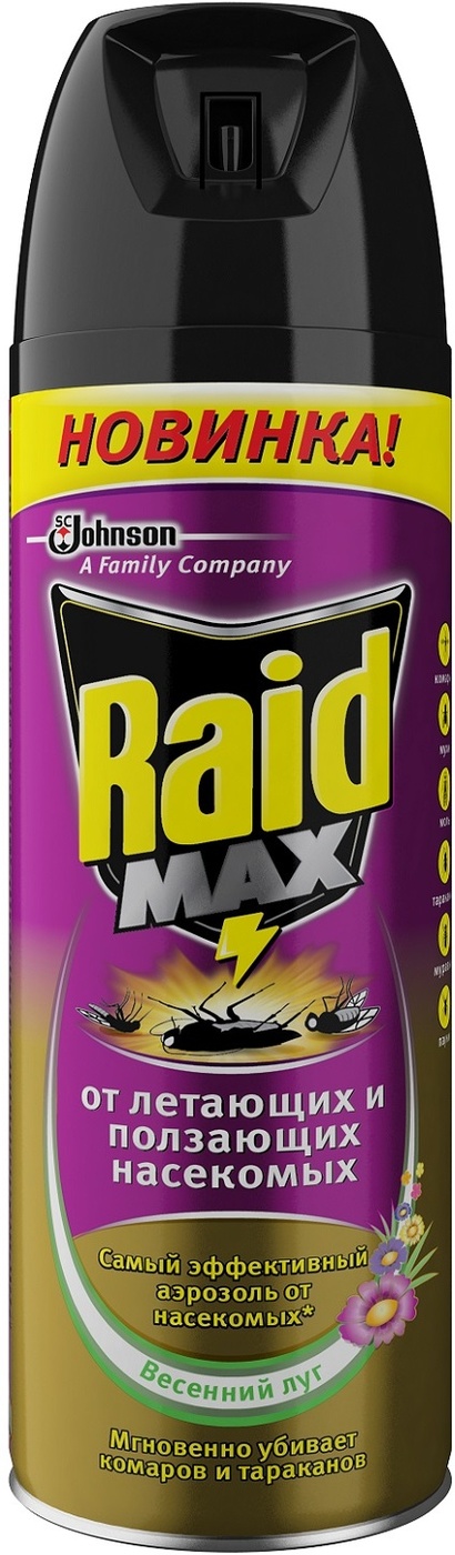 Характеристики Аэрозоль от летающих и ползающих насекомых Raid "Max ...