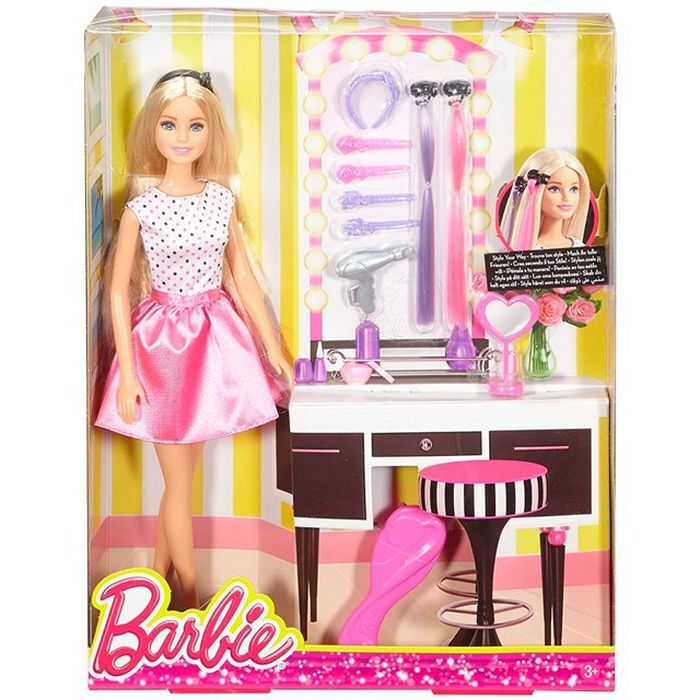 Игровой набор barbie модные прически