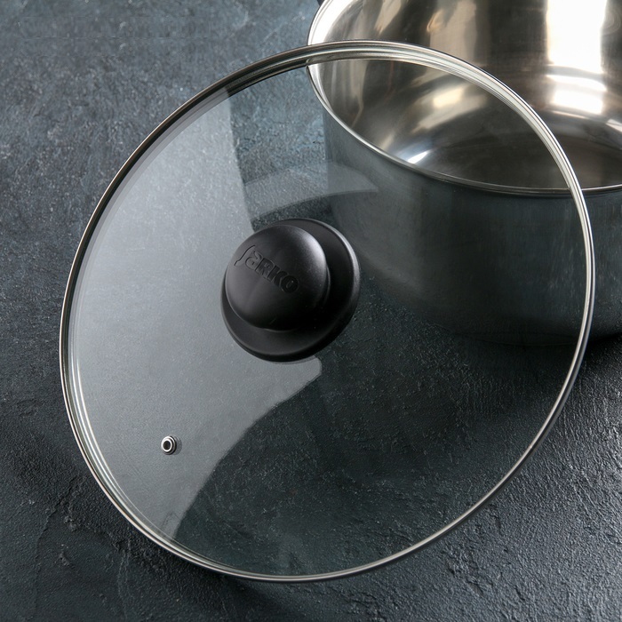 Крышка для сковороды и кастрюли, диаметр 28 см , стеклянная, с .
