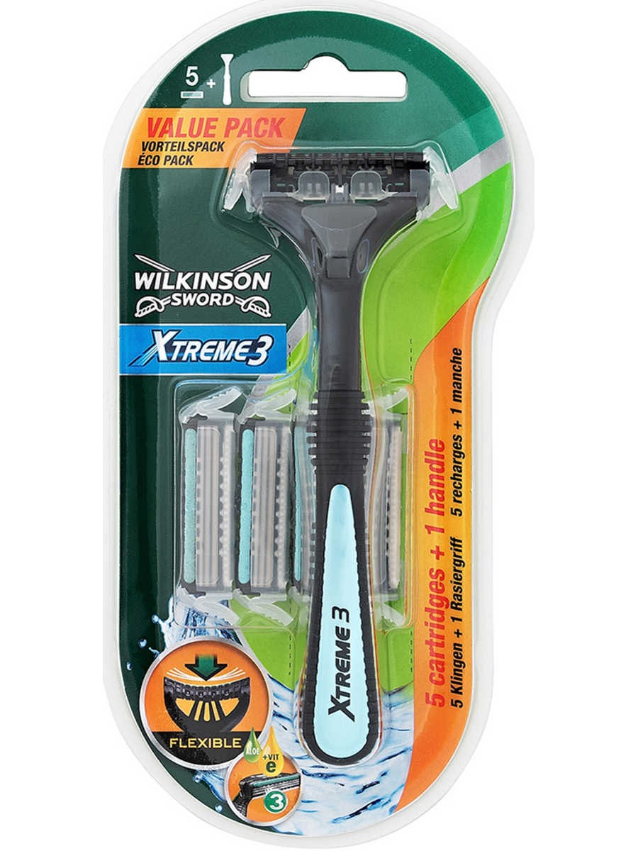 Wilkinson Sword Мужской бритвенный станок Xtreme3 с 5 сменными кассетами