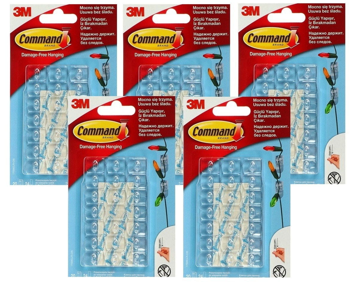 Command клипсы для гирлянд, 17026CLR, прозрачный, 5 упаковок - купить ...