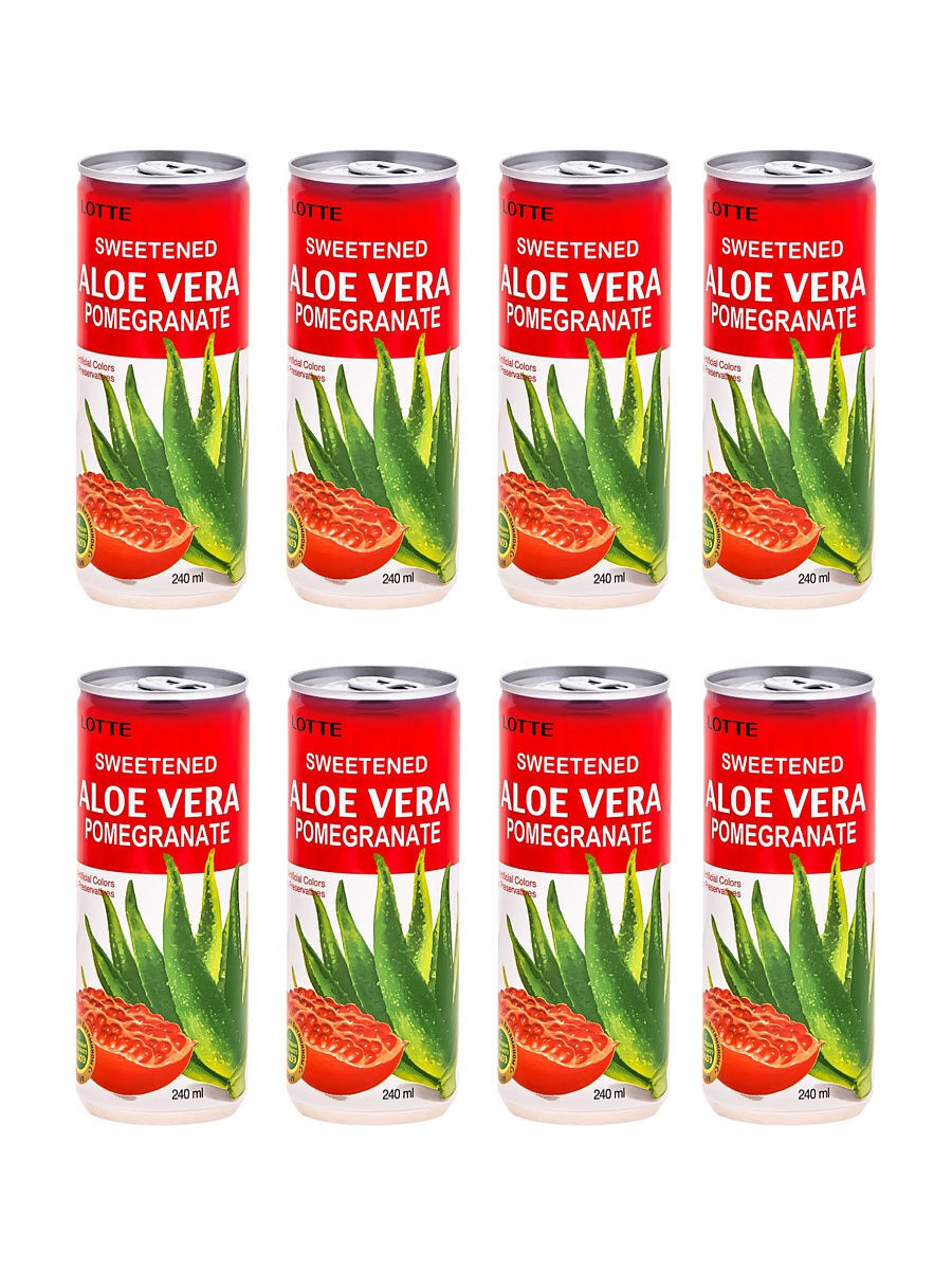 Напиток сокосодержащий Lotte Aloe Vera PomeGranate с мякотью Алоэ, со ...