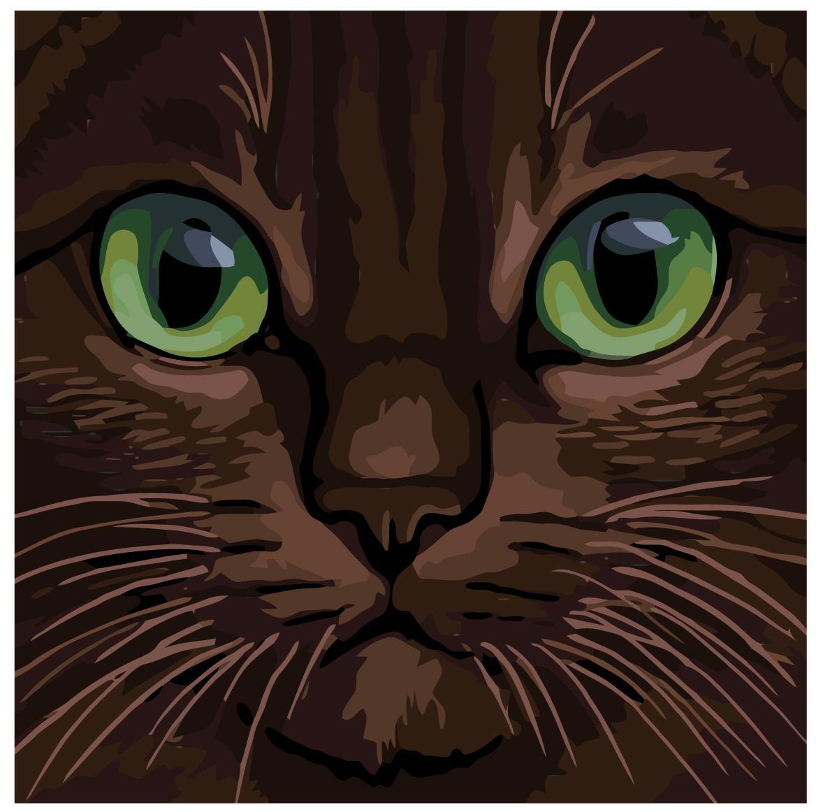 Коричневый кот с зелеными глазами