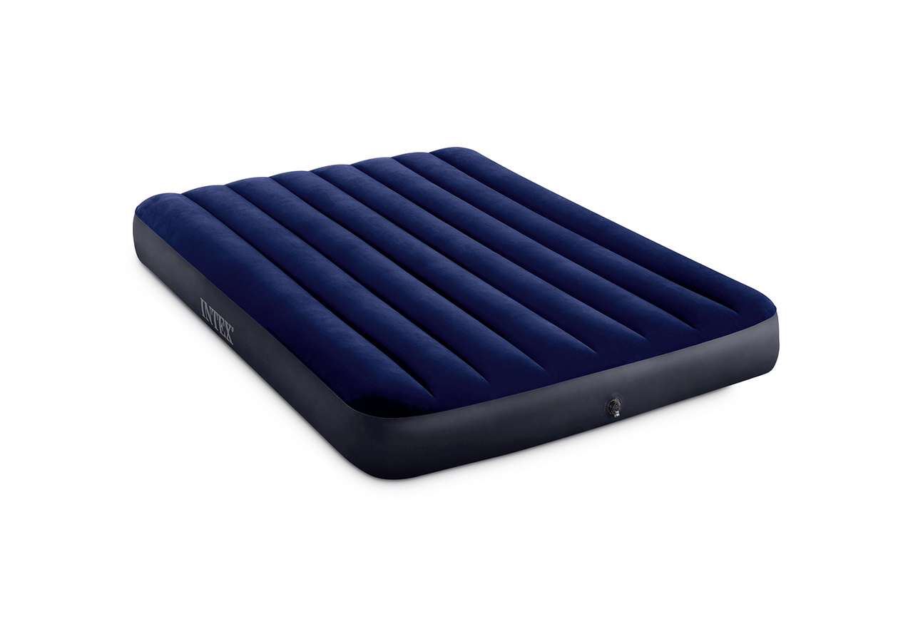 Надувной матрас intex classic downy airbed 64758 синий