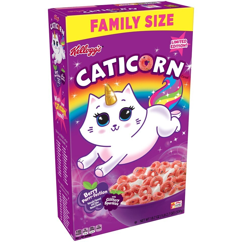Готовый завтрак хлопья колечки Kellogg's Caticorn (клубника) 350 гр ...