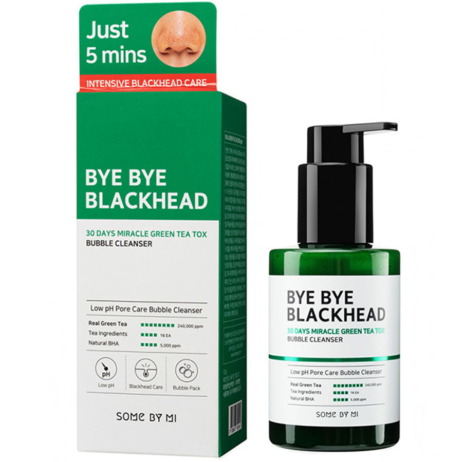 Some by mi mask. Some by mi Bye Bye Blackhead 30 Days Green Tea Tox Bubble Cleanser пенка-маска от черных точек. Just 5 mins Bye Bye Blackhead. Some by me Bye Bye Blackheads пузырьковая пенка для умывания. 8809647390244.