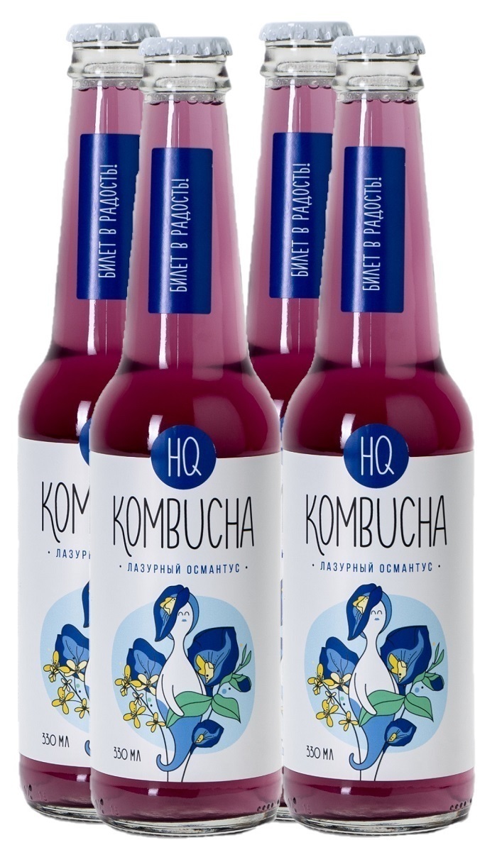 Напиток живой HQ Kombucha "Лазурный османтуса" - Комбуча живая с ...