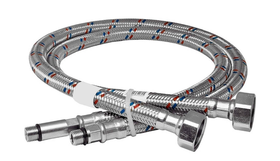 Подводка гибкая для смесителей 1/2\" х М10 х 200 см (пара - длинный и ...