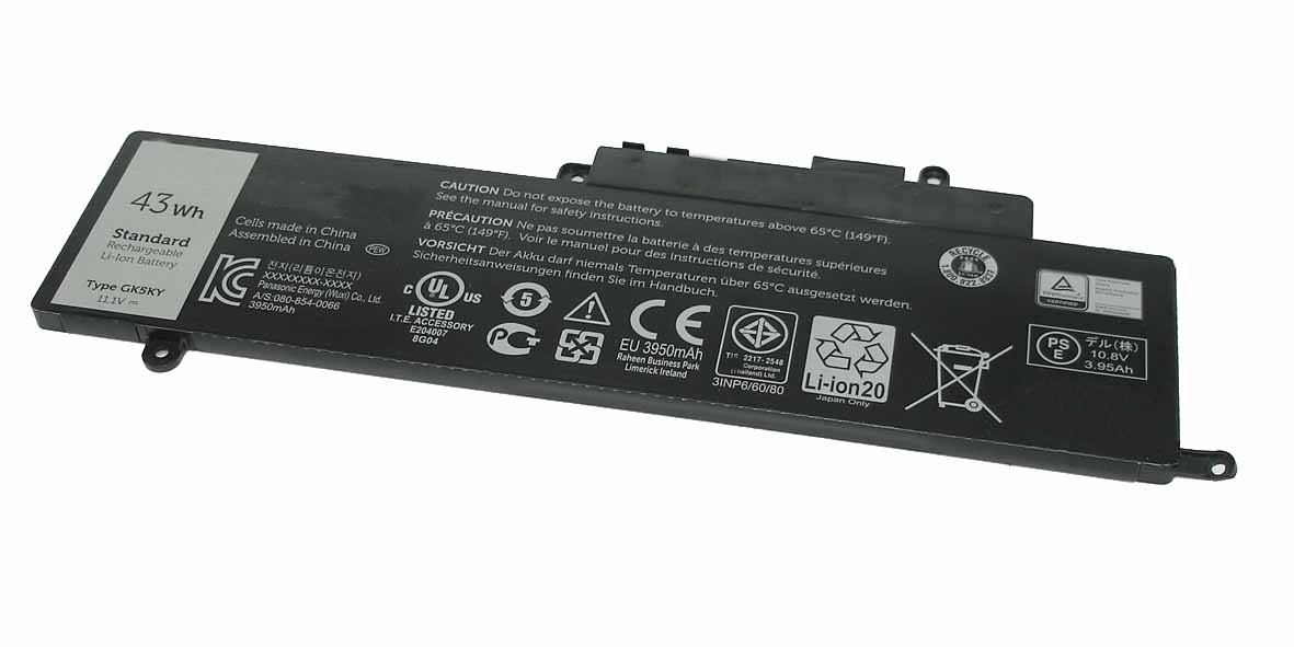 Аккумуляторная батарея (GK5KY) для ноутбука Dell Inspiron 11, 13, INS13WD-3308T INS13WD-3508T INS13WD-3608T INS13WD-4308Т INS13WD-4508T INS13WD-5508T Type 43Wh