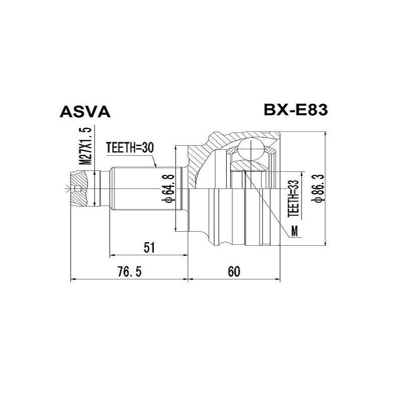 ASVA ШРУС наружный, арт. BXE83