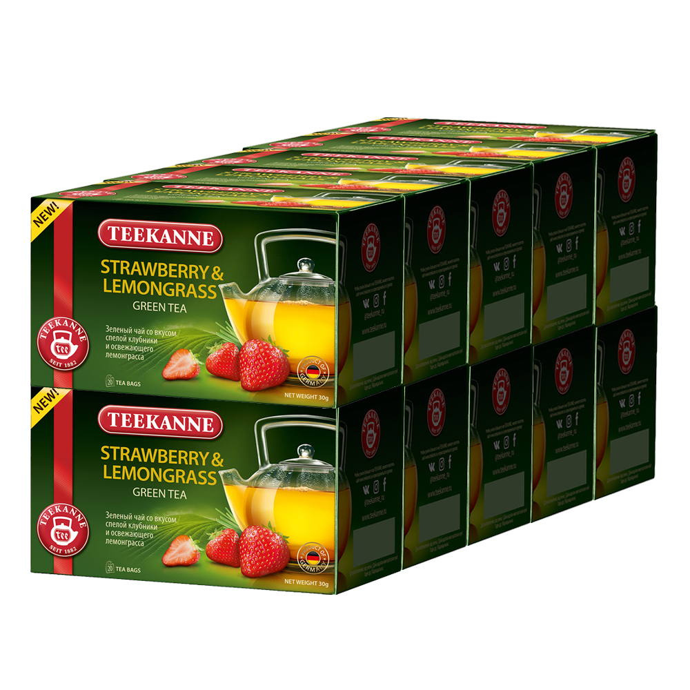 Чай зеленый Teekanne Strawberry & Lemongras с клубникой и лемонграсс в ...