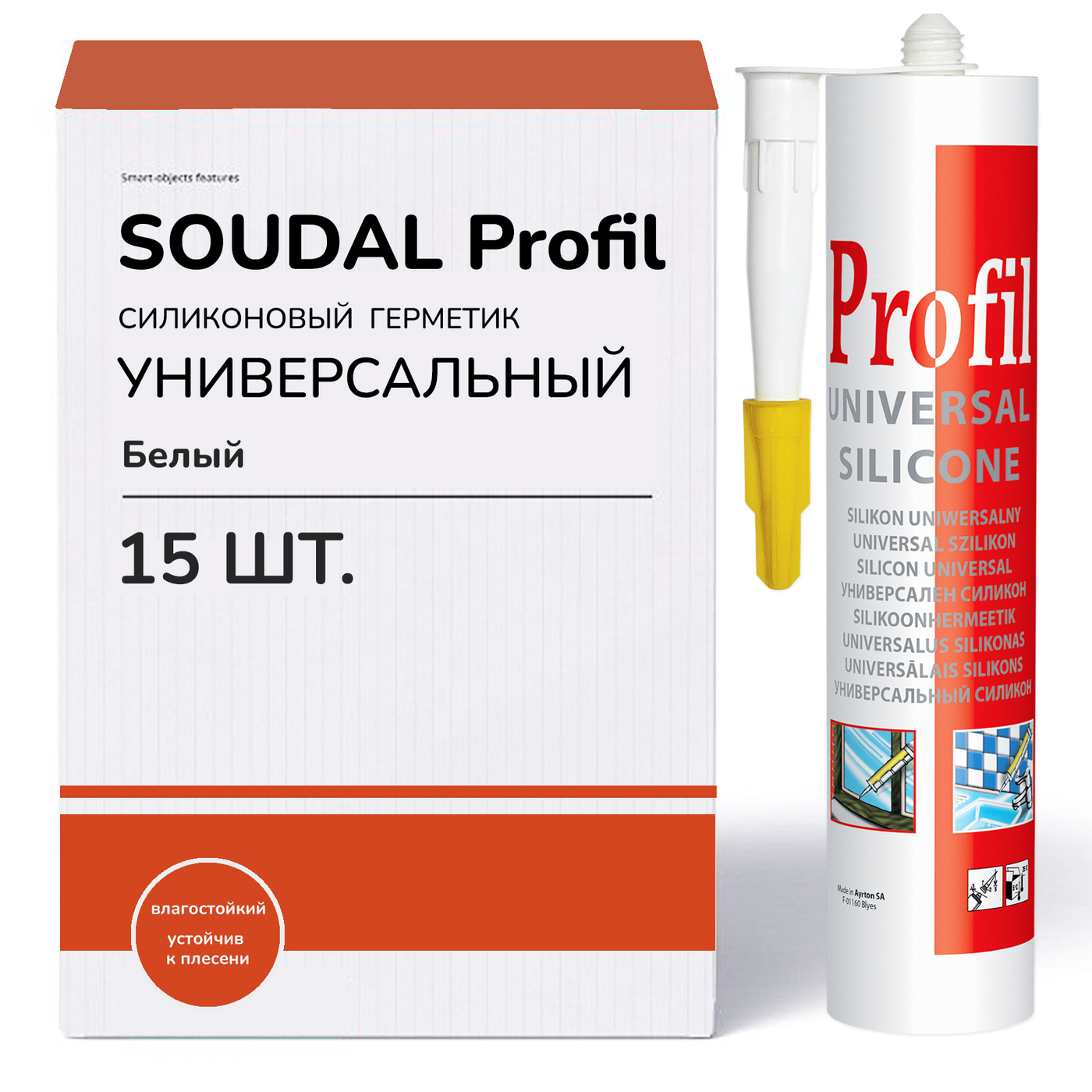 Силиконовый Герметик SOUDAL, Для швов 270 мл, белый - купить по низким ...