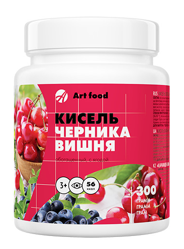 Кисель "Черника-Вишня" с ягодами Frutto, 300 г, АртЛайф