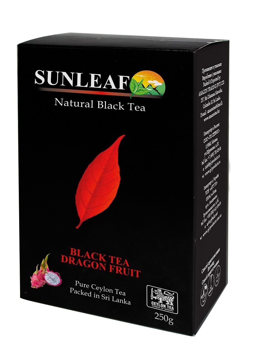 Чай Sunleaf черный листовой с дракон-фруктом (питайя) 250 г — купить в ...