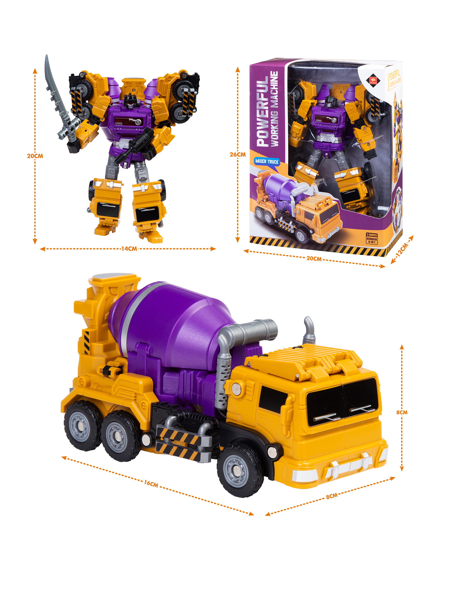 Робот-трансформер, машина-Бетономешалка, высота 20см - купить с ...