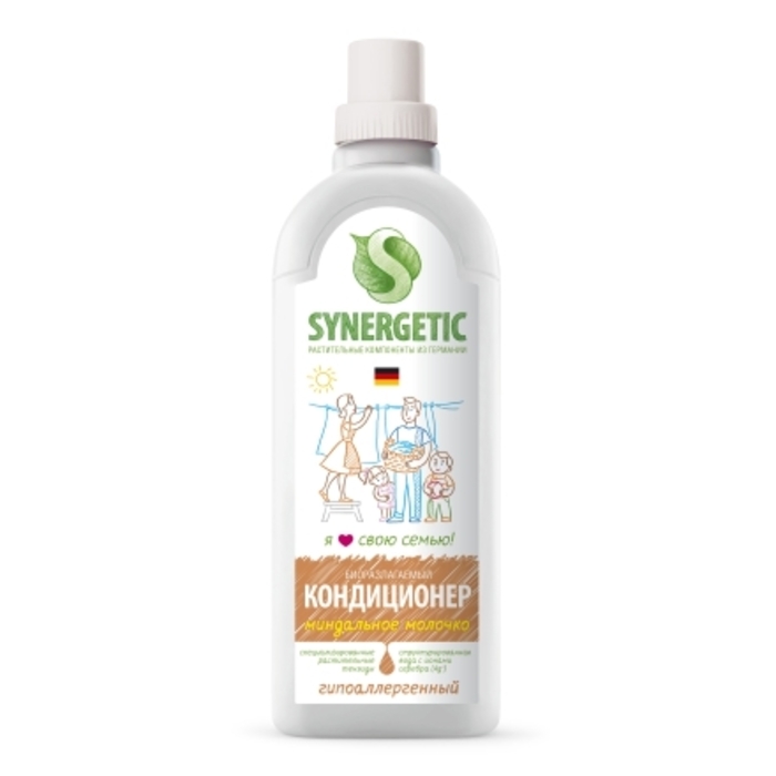 Synergetic, Кондиционер для белья Миндальное молочко, 1 л — купить в ...
